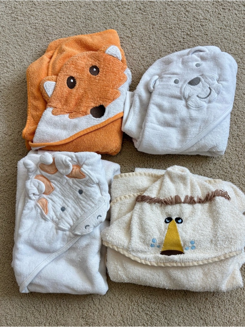 Cute Animal Hooded Baby Towels - Fox, Bear, Giraffe, Lion